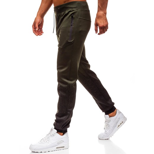 Spodnie męskie dresowe joggery zielone Denley HM007  Denley L 