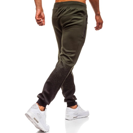 Spodnie męskie dresowe joggery zielone Denley HM007  Denley XL 