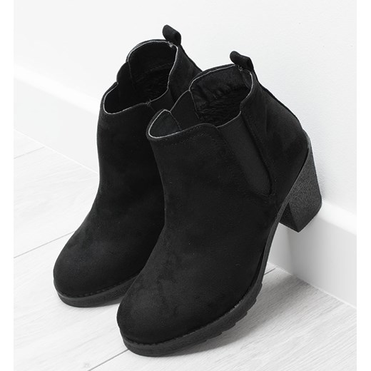 CZARNE BOTKI NA SŁUPKU Z GUMĄ CLAUDIA Kayla Shoes 37 stili.pl