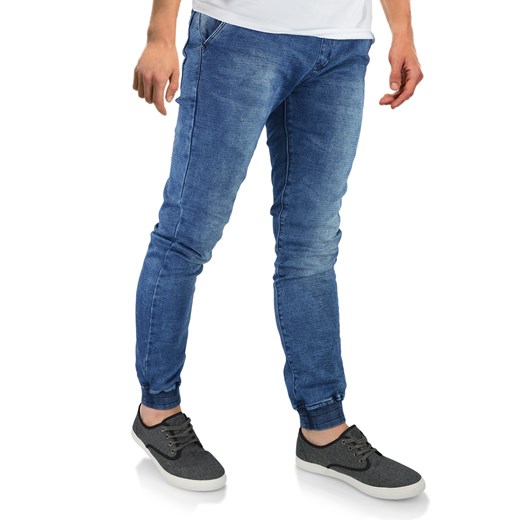 Joggery męskie jeansowe w kolorze niebieskim 2324-50   36 promocja merits.pl 