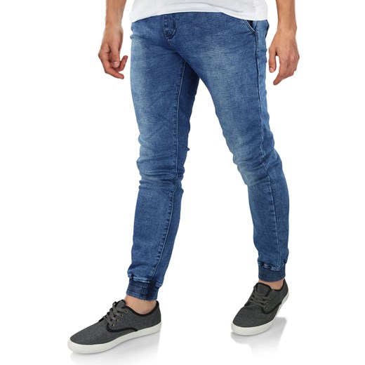 Joggery męskie jeansowe w kolorze niebieskim 2324-50   37 promocyjna cena merits.pl 
