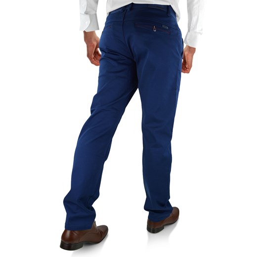 Eleganckie spodnie męskie chinosy w kolorze niebieskim 435-17   35/32 promocja merits.pl 
