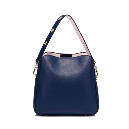 JUST STAR granatowy kuferek torebka damska shopper z motywem kwiatowym skóra ekologiczna 171868-06 Just Star rinkopl