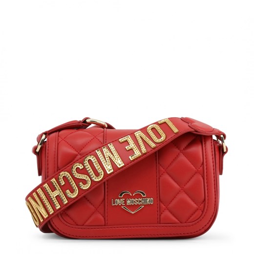 LOVE MOSCHINO Mała pikowana torebka damska listonoszka z modnym paskiem czerwona JC4019PP16LC Love Moschino promocyjna cena rinkopl