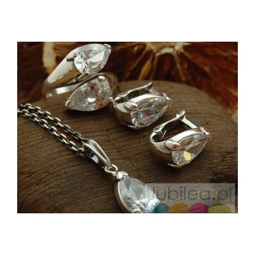 BARBARA - srebrny komplet z kryształami Swarovskiego 