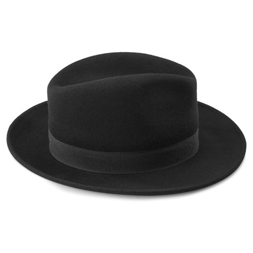 Czarny wełniany kapelusz fedora Alessandria Fido