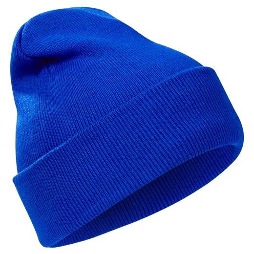 Długa niebieska czapka
