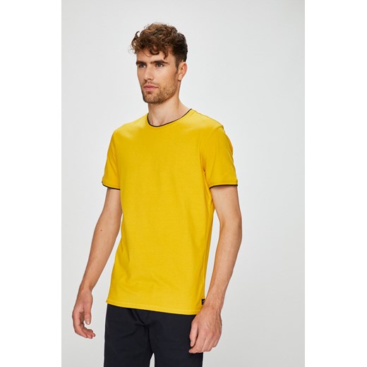 T-shirt męski slim żółty gładki  Medicine S 