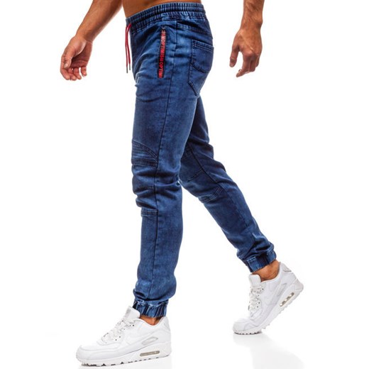 Spodnie jeansowe joggery męskie granatowe Denley Y269B  Denley M 