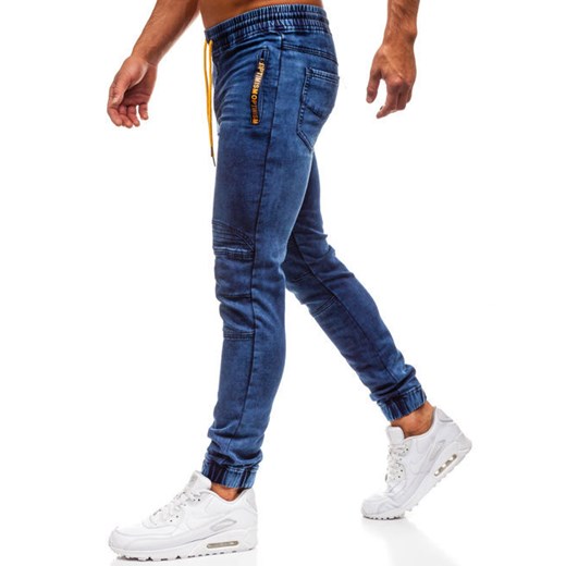 Spodnie jeansowe joggery męskie granatowe Denley Y269A  Denley M 
