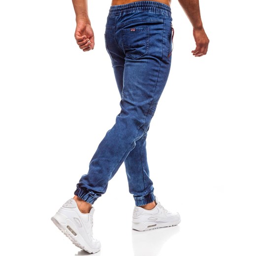 Spodnie jeansowe joggery męskie granatowe Denley Y269B  Denley L 