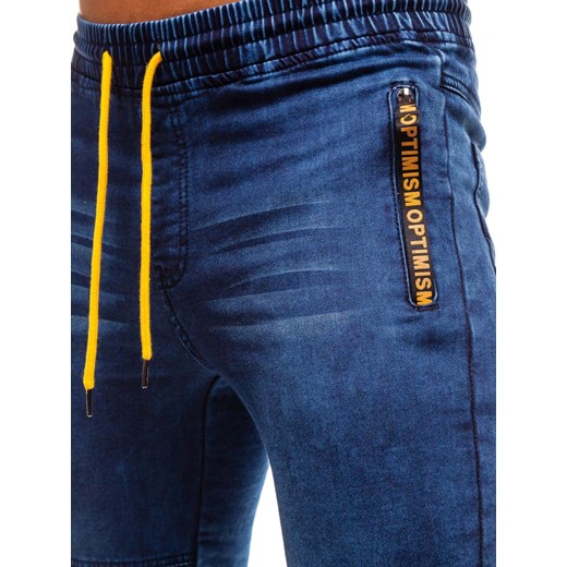 Spodnie jeansowe joggery męskie granatowe Denley Y269A Denley  L 