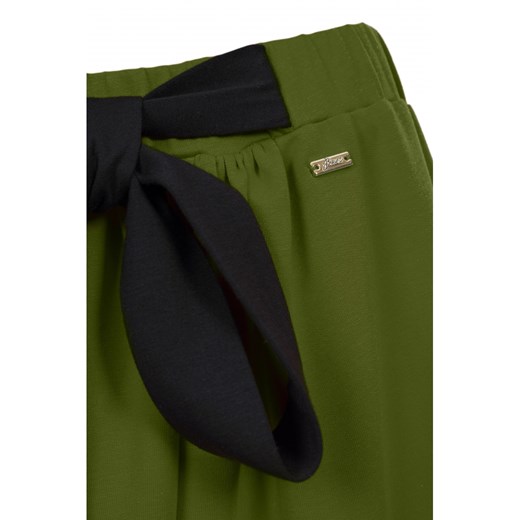 Długa zielona spódnica do kostek z czarną kokardą  Bien Fashion XL 