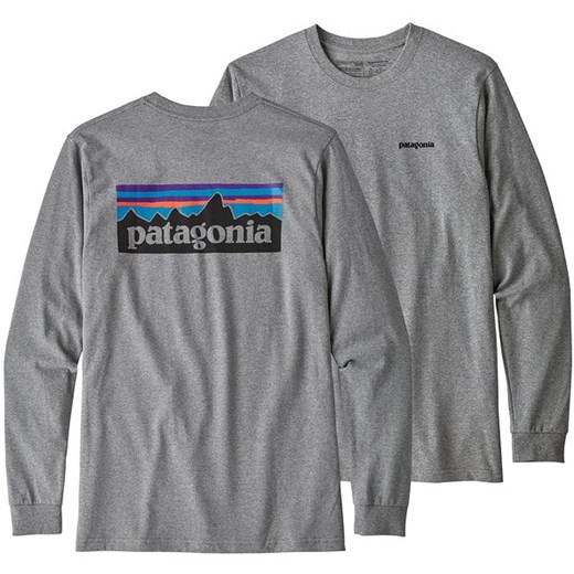 Koszulka męska z długim rękawem Long Sleeved P-6 Logo Responsibili-Tee Patagonia (gravel heather) Patagonia  XL SPORT-SHOP.pl