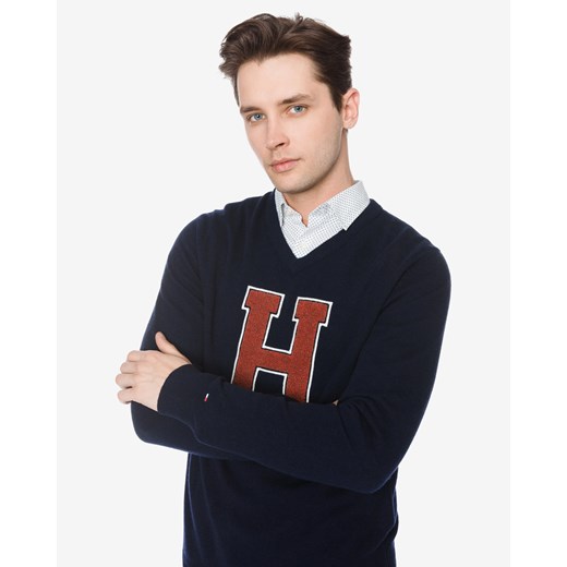 Sweter męski Tommy Hilfiger w stylu młodzieżowym niebieski 