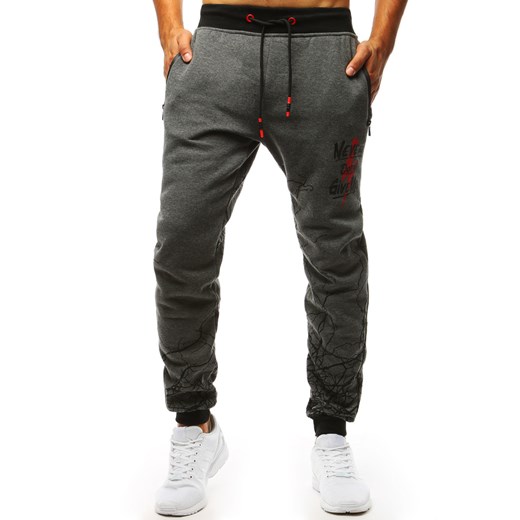 Spodnie dresowe męskie antracytowe (ux1381)  Dstreet M 