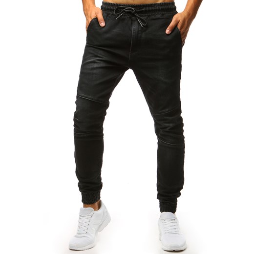 Spodnie joggery jeansowe męskie czarne (ux1367)  Dstreet 36 