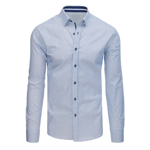Koszula męska elegancka we wzory biała (dx1521)  Dstreet L 