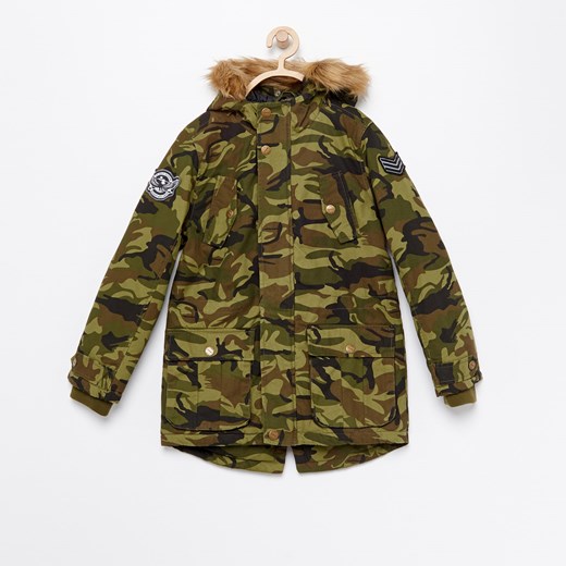 Reserved - Parka moro z naszywkami - Khaki Reserved 152