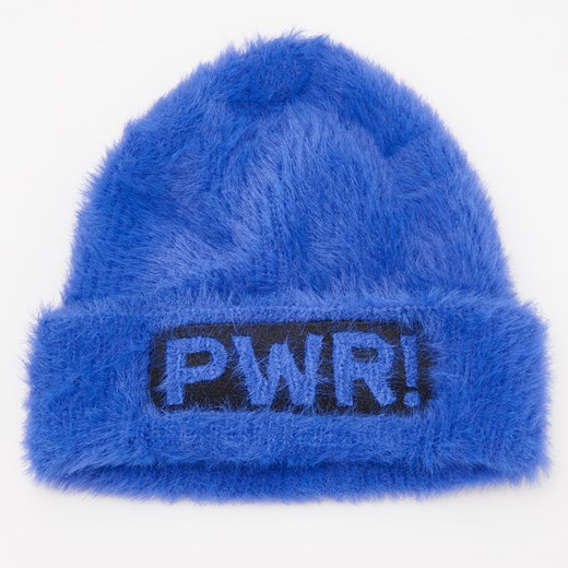 Reserved - Puszysta czapka z aplikacją - Niebieski  Reserved M 