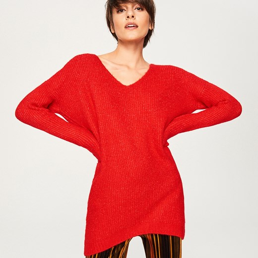 Reserved - Sweter z wiązaniem z tyłu - Czerwony  Reserved L 