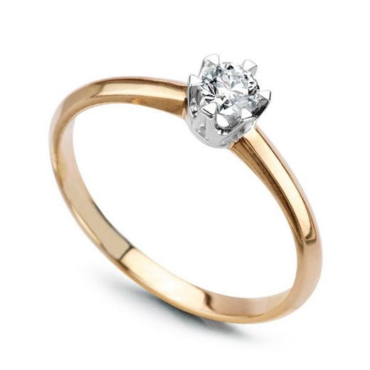 ﻿pierścionek klasyczny złoto i diament