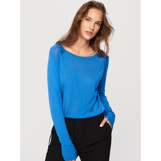 Reserved - Sweter z półokrągłym dekoltem - Niebieski