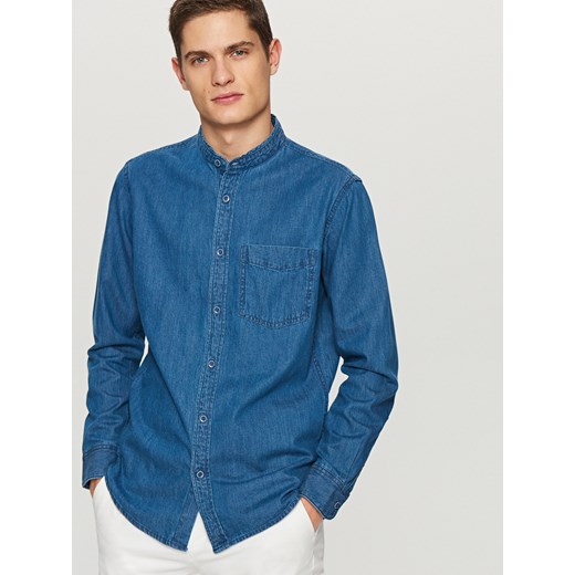 Reserved - Jeansowa koszula ze stójką - Niebieski