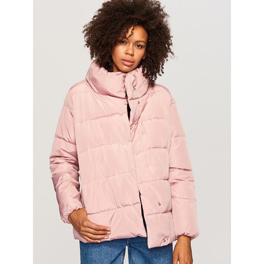 Reserved - Pikowana kurtka ze stójką - Różowy