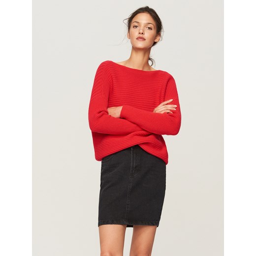 Reserved - Sweter z wiązaniem z tyłu - Czerwony