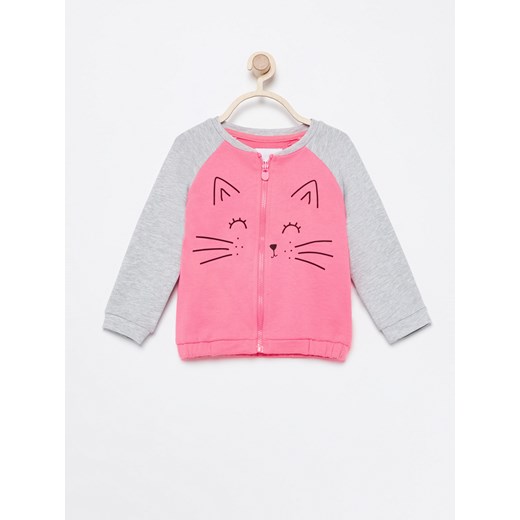 Reserved - Rozpinana bluza z kotkiem - Różowy