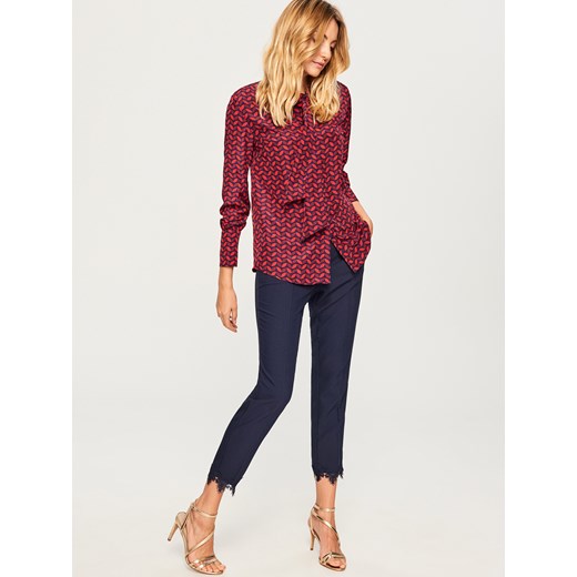 Reserved - Spodnie z ozdobnym wykończeniem - Granatowy