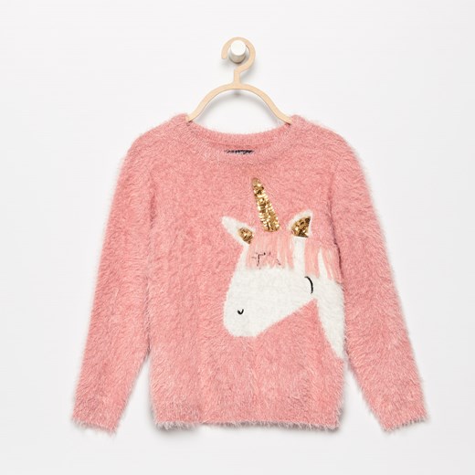 Sweter dziewczęcy Reserved różowy 