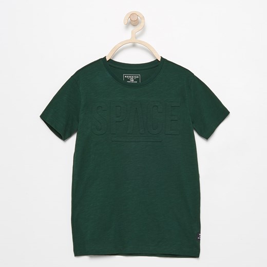 T-shirt chłopięce Reserved z krótkim rękawem zielony z z napisami 