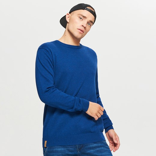 Cropp - Gładki sweter basic - Niebieski  Cropp L 