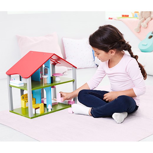 Drewniany domek dla lalek z meblami Tchibo   Tchibo.pl