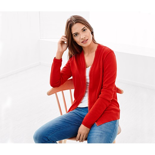 Sweter damski Tchibo czerwony bez wzorów 