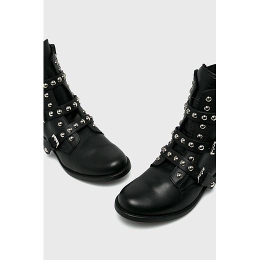 Botki Steve Madden na zamek skórzane casual z aplikacjami