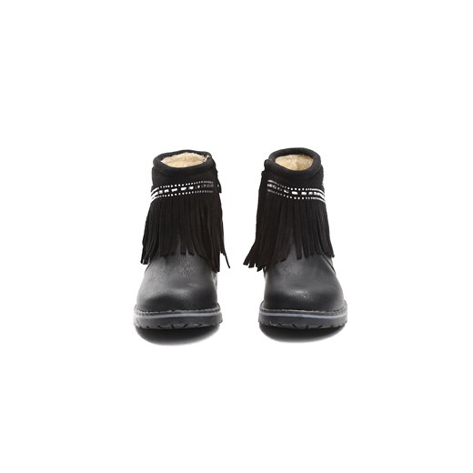 Buty zimowe dziecięce Multu na zamek czarne bez wzorów 
