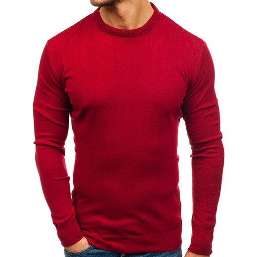 Sweter męski Denley z wełny czerwony casualowy 