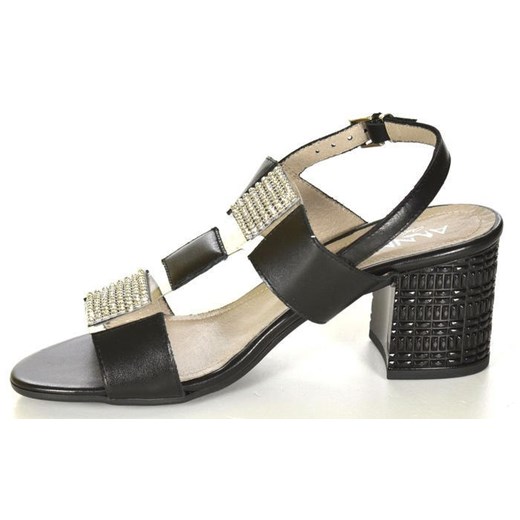 Czarne sandały damskie Ann-Mex eleganckie na lato 