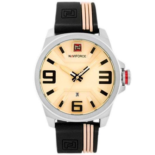 NAVIFORCE - NF9098 (zn045a) - beige/black - Czarny || Beżowy