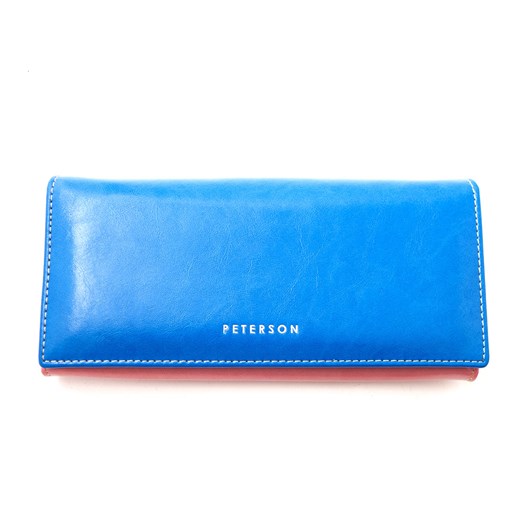 Niebiesko-różowy damski portfel skórzany Peterson PL 435 N