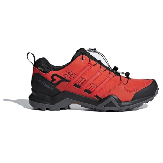 Buty trekkingowe męskie czerwone Adidas sportowe sznurowane gore-tex 