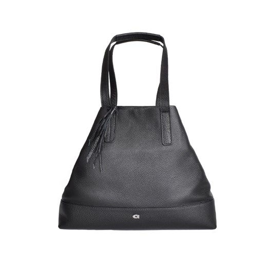 Shopper bag Daag czarna skórzana glamour 