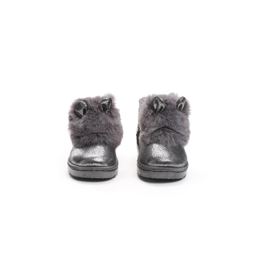 Buty zimowe dziecięce srebrne Multu ze skóry ekologicznej 