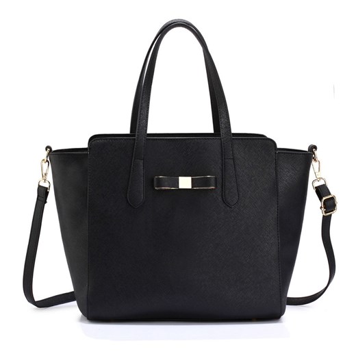 Shopper bag czarna duża matowa elegancka bez dodatków 