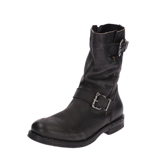 Buty zimowe męskie Replay w stylu militarnym na zamek skórzane czarne jesienne 