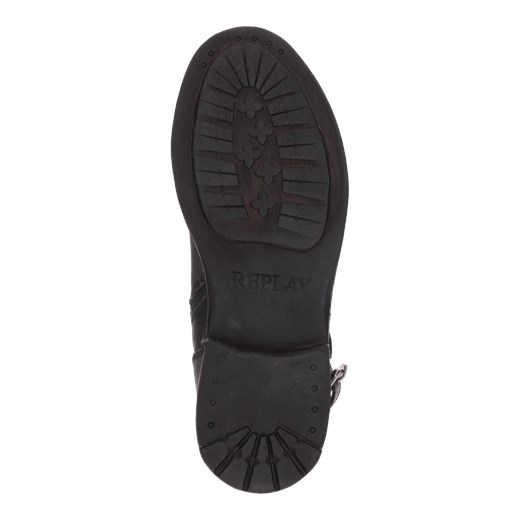 Czarne buty zimowe męskie Replay w stylu militarnym na zamek 