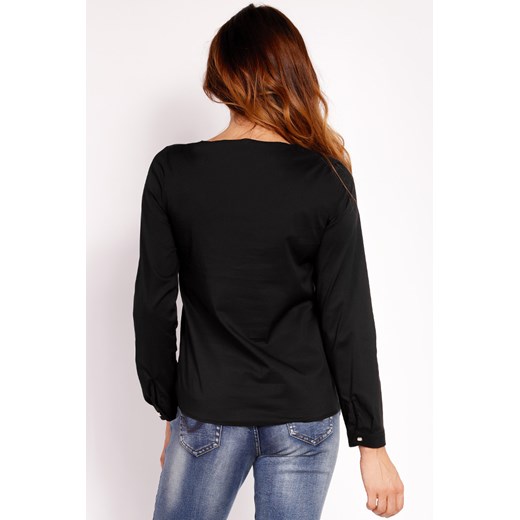 CM3323 Biurowa bluzka koszulowa - czarna